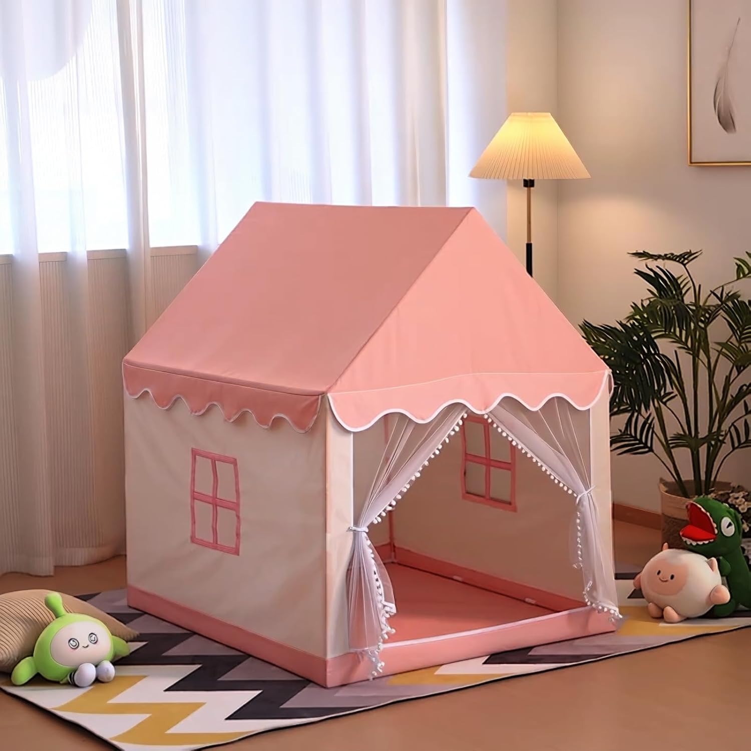Pink Princess Castle Tent with Star Lights: image 5