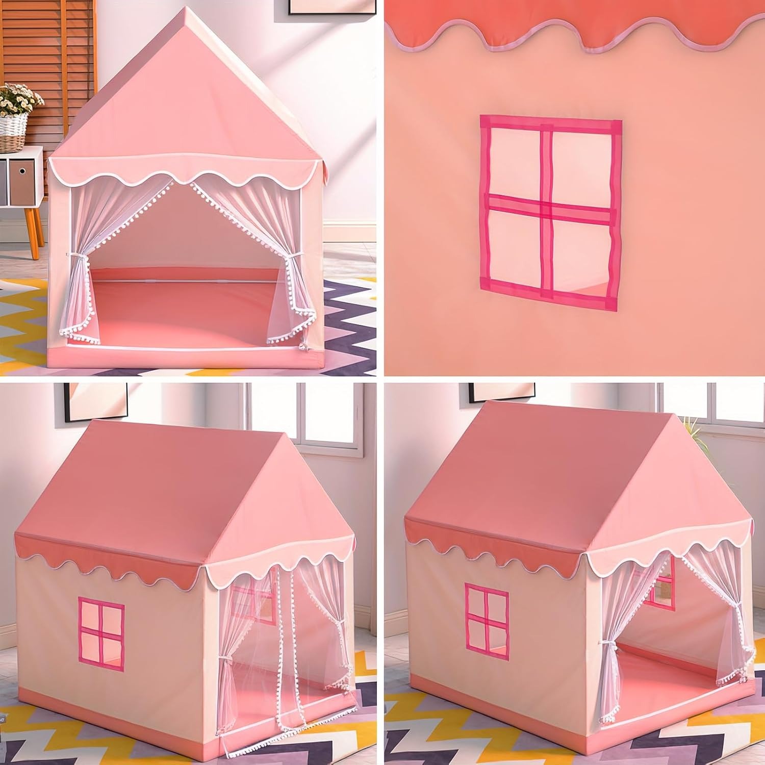 Pink Princess Castle Tent with Star Lights: image 6
