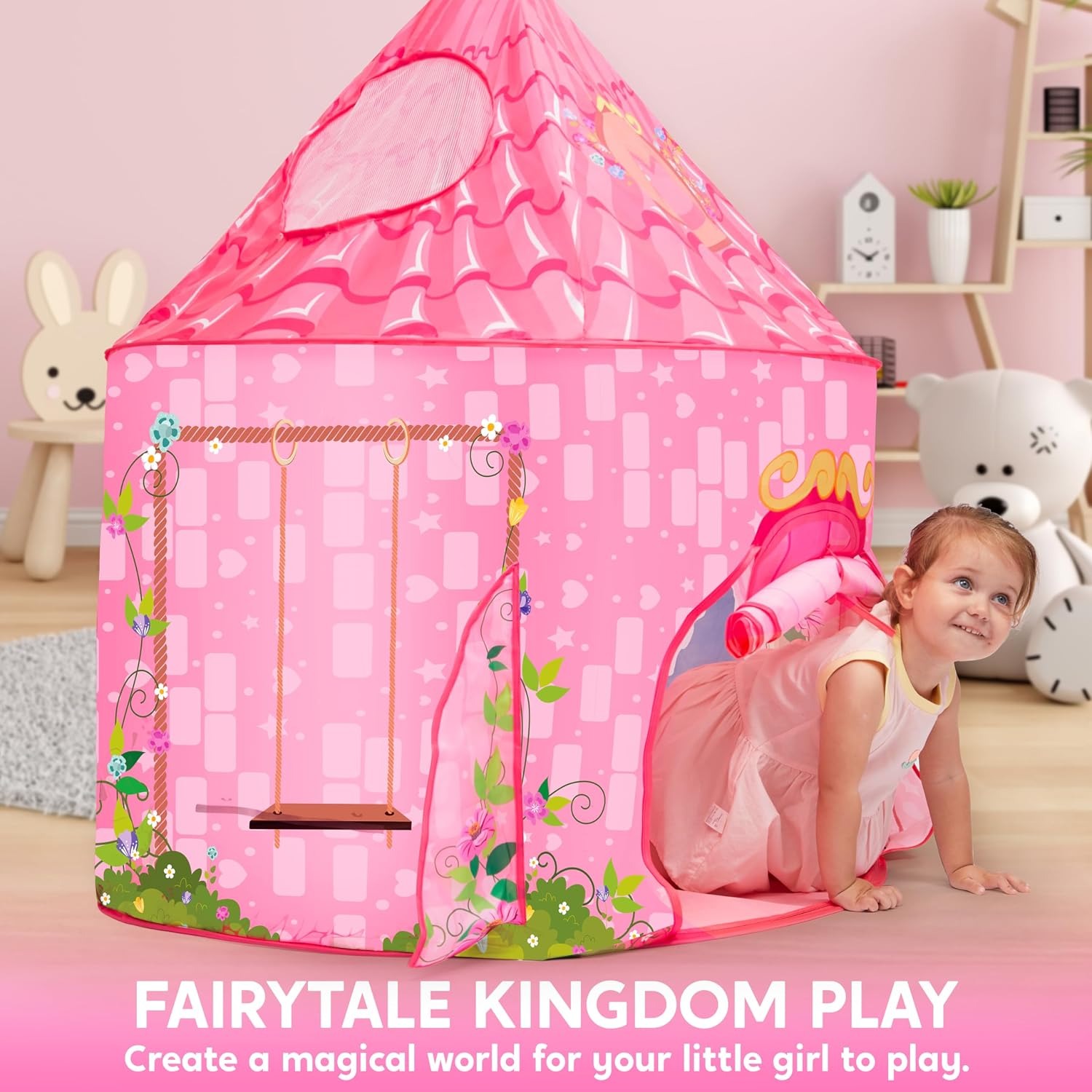 Pop Up Princess Castle Tent, detail view
