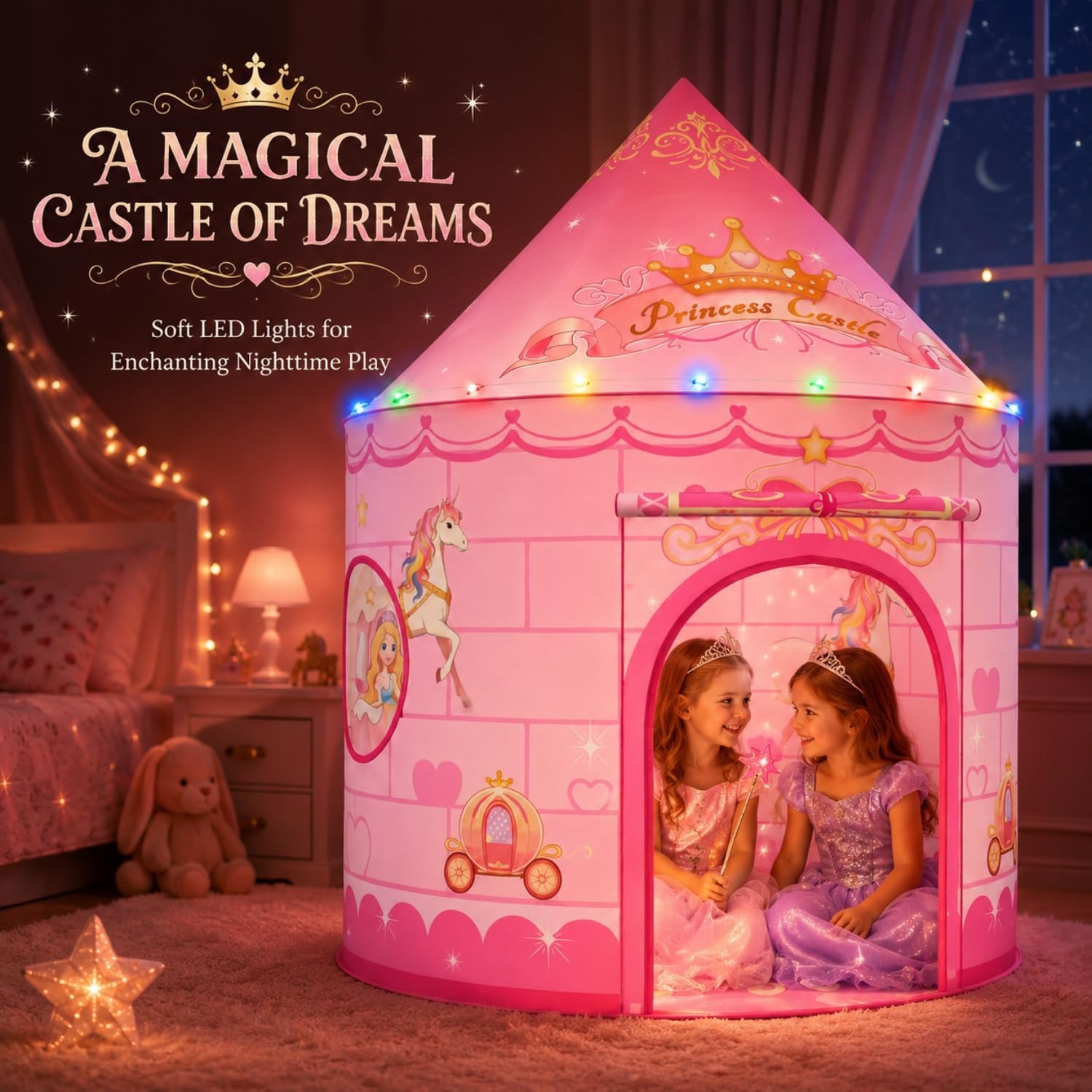 Princess Pop Up Tent with Lights
