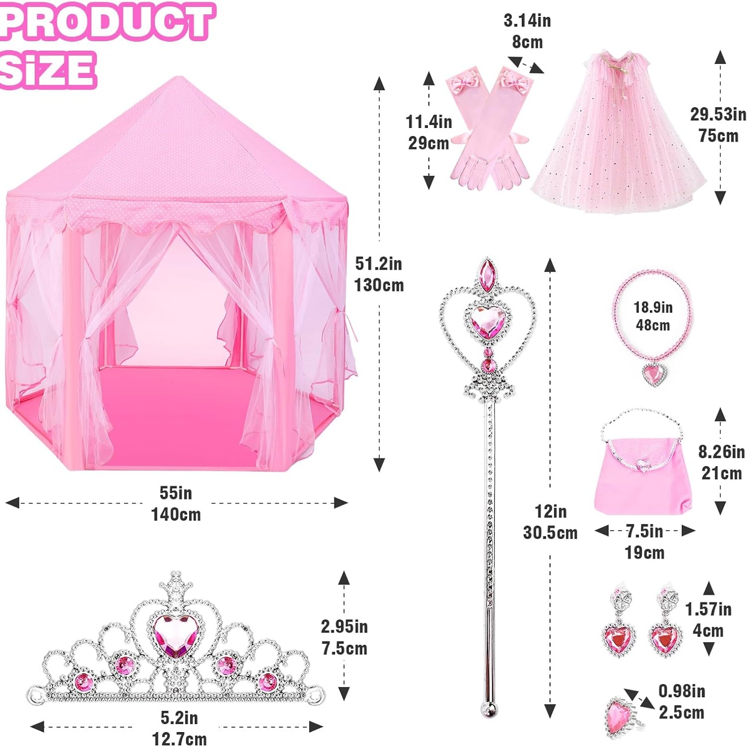 Princess Tent with Dress Up Cape Set