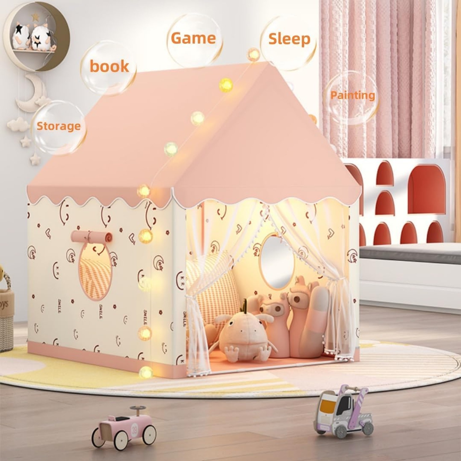 Butterfly Play Tent with Star Lights