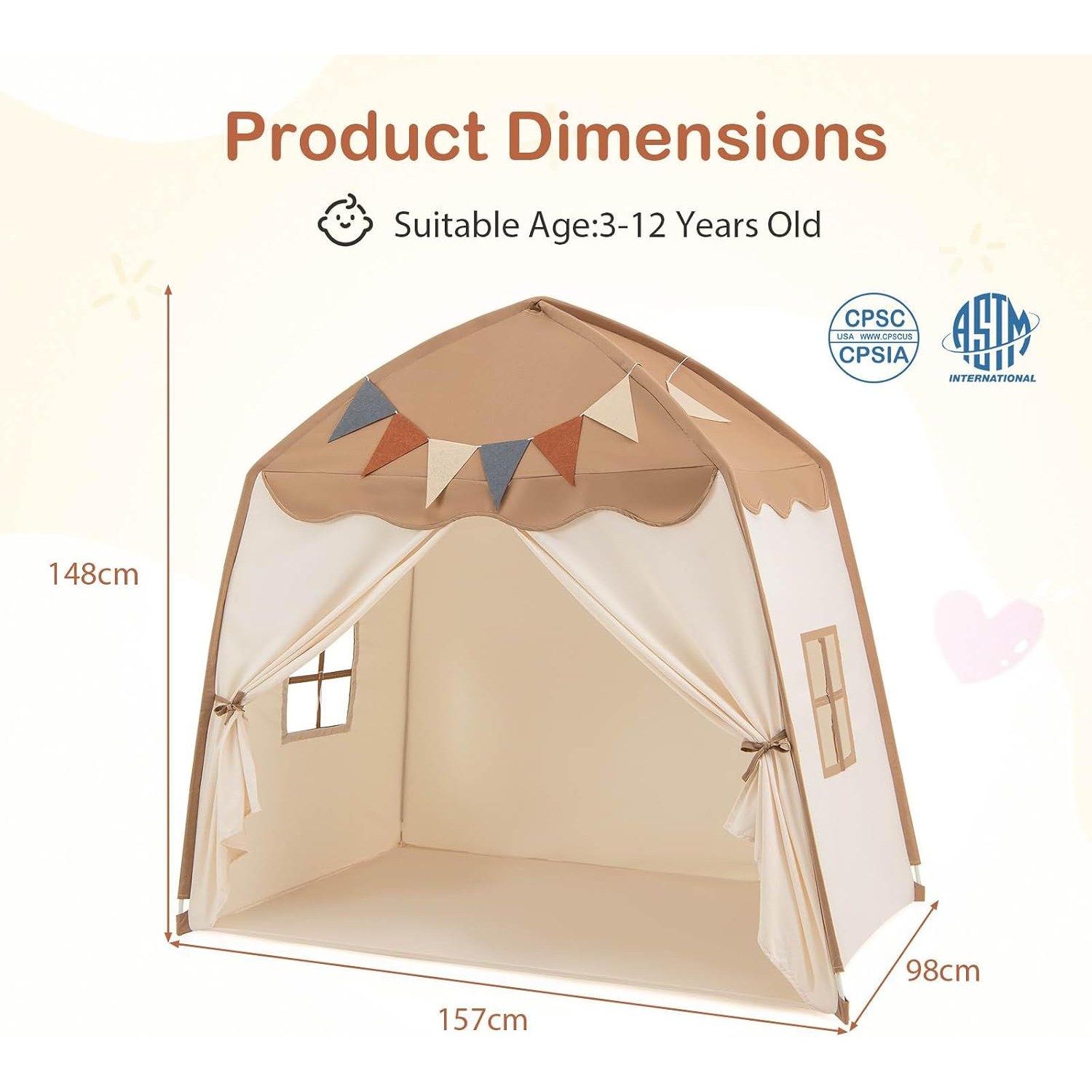 Dome Play Tent with Lights and Flags