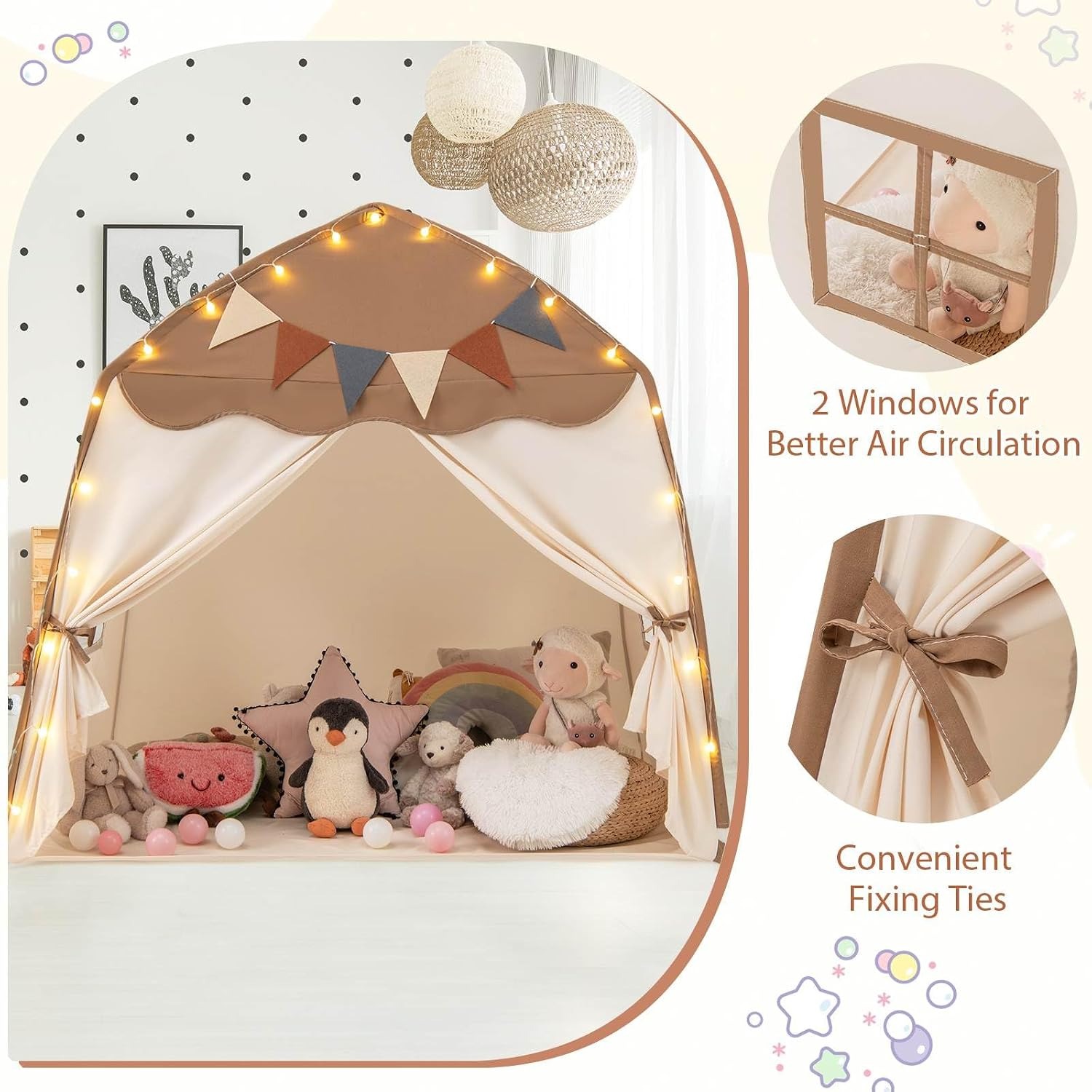Dome Play Tent with Lights and Flags: image 8