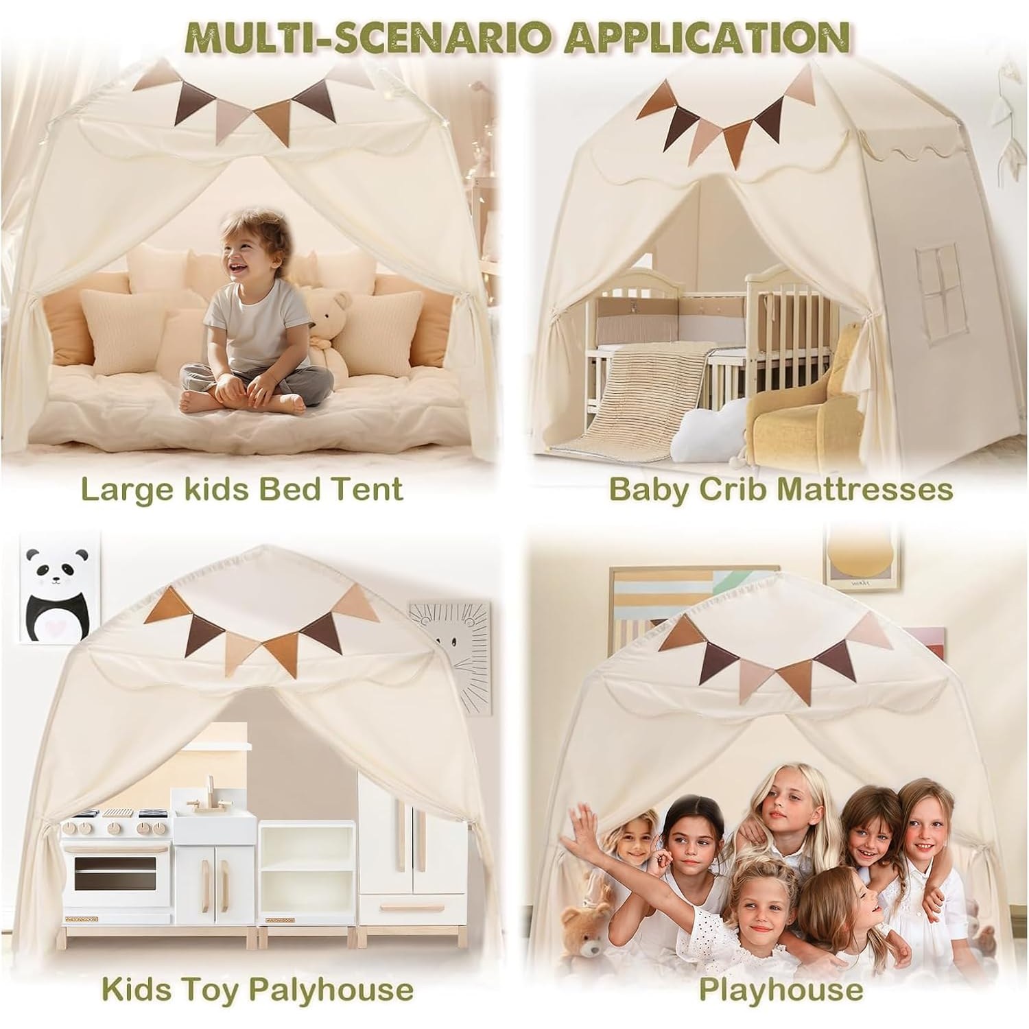 Foldable Play Tent with Mat and Flags: image 7