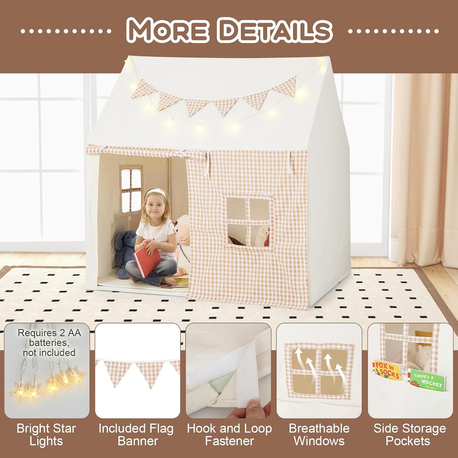 Plaid Playhouse Tent with Padded Mat: image 7