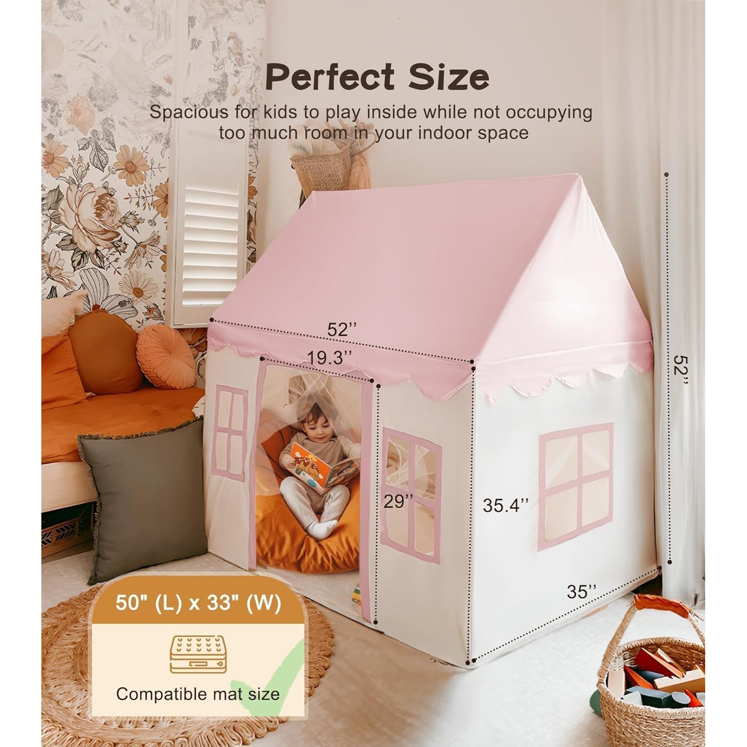 Play Tent with Mat, Star Lights and Windows: image 7