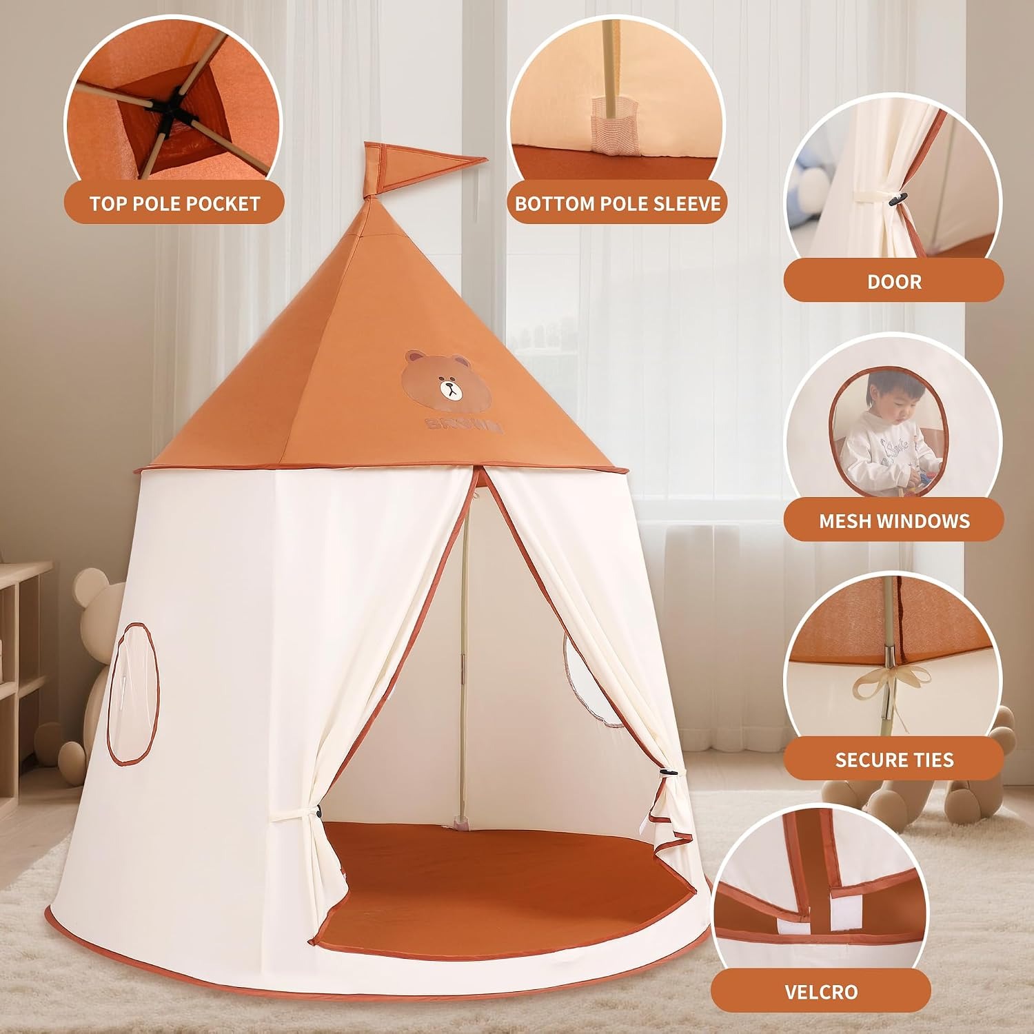 Bear Teepee Play Tent: image 3