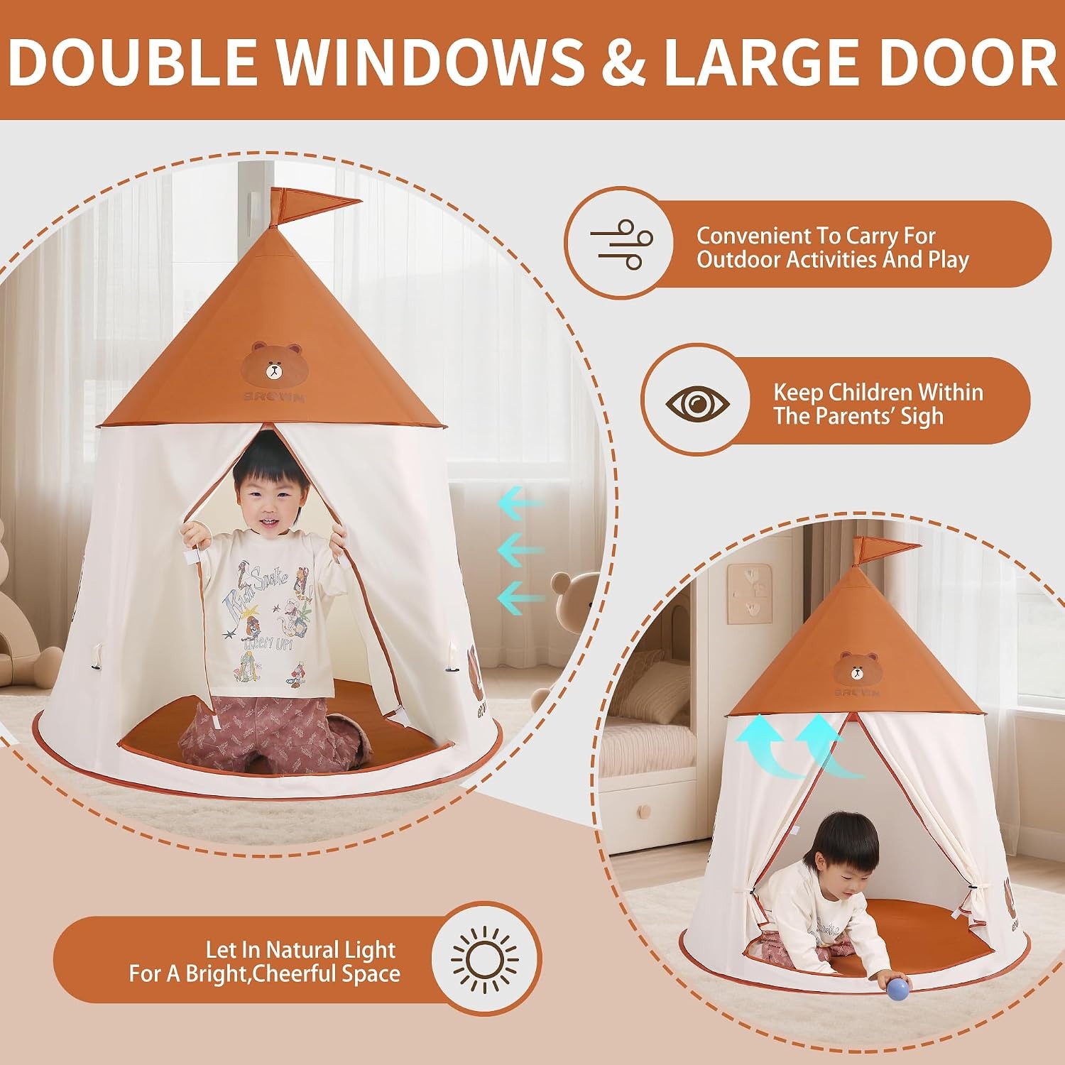 Bear Teepee Play Tent: image 6