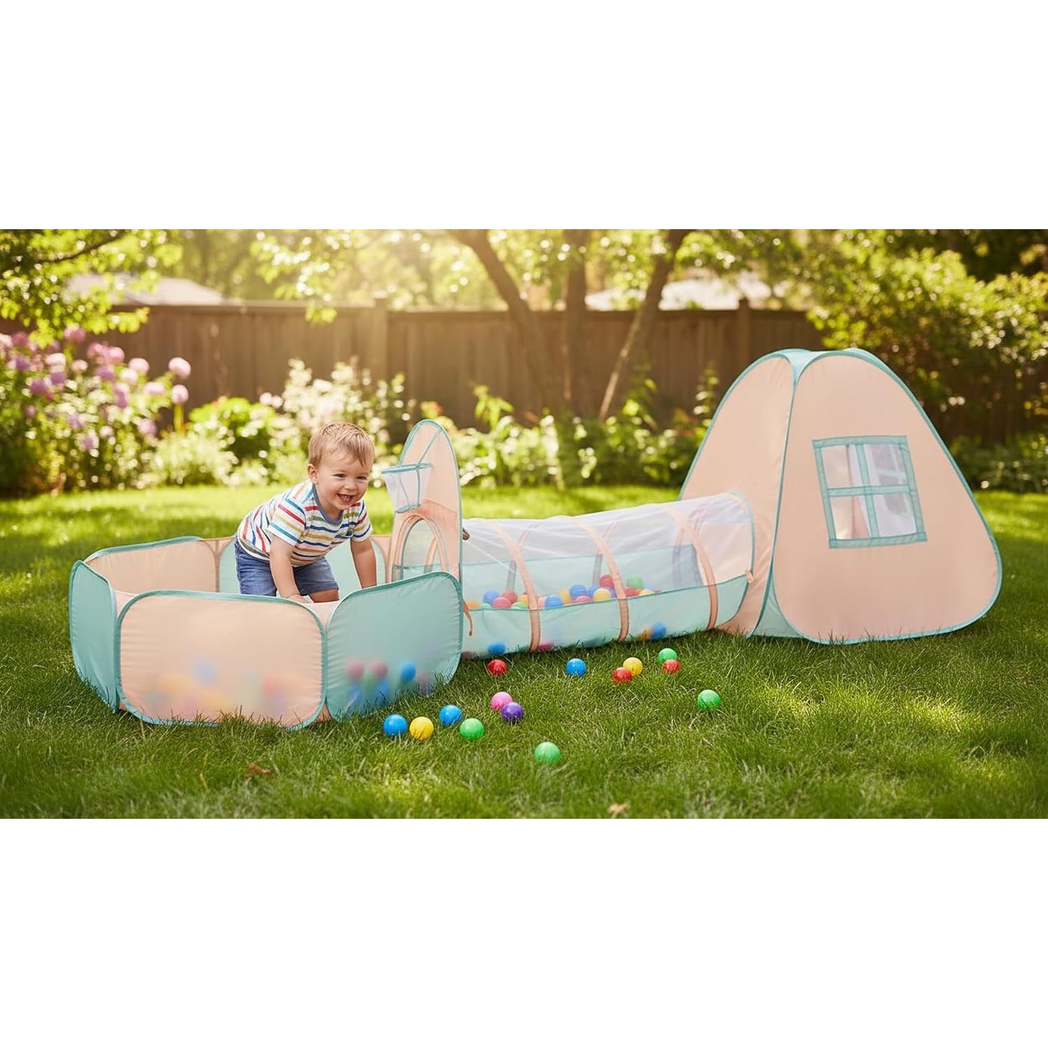 Three Piece Play Tent and Tunnel Set